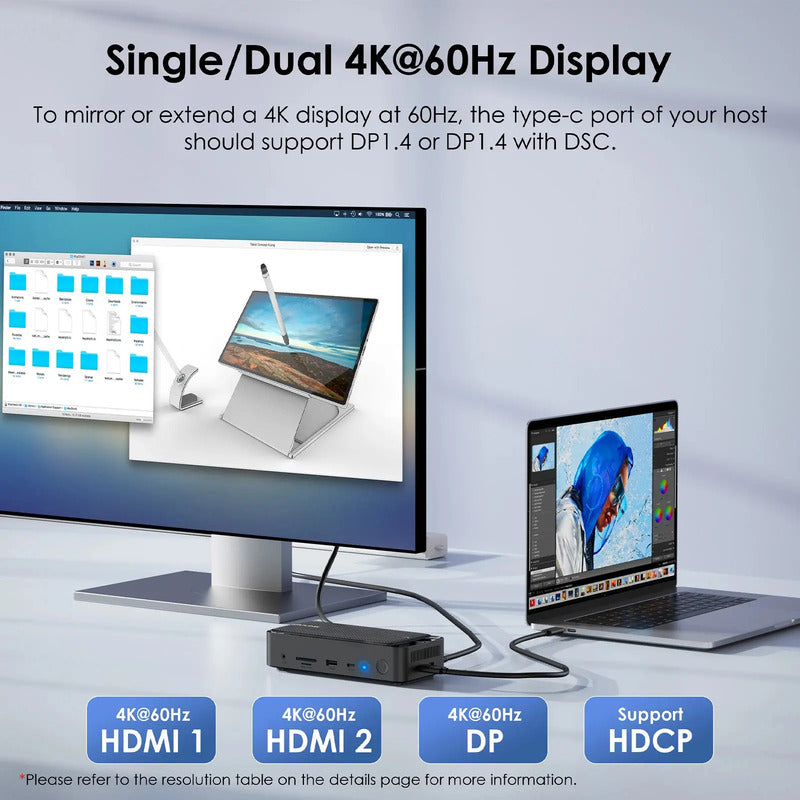 Dock Station Wavlink WL-UMD23M 13 em 1 com SSD M.2 e Triplo Monitor 4K