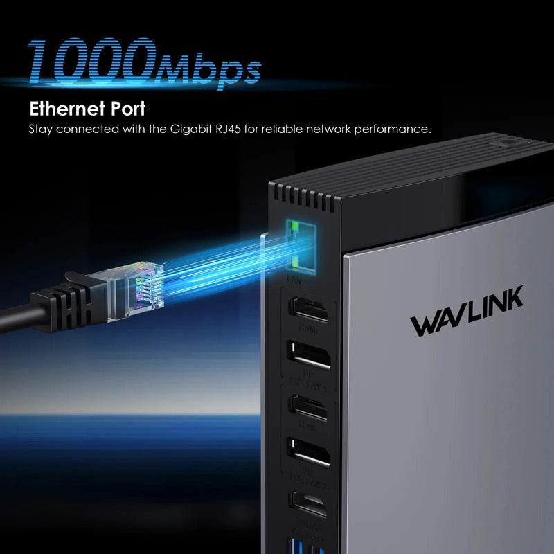 Dock Station Wavlink WL-UG63PD13Pro 15 em 1 DisplayLink e PD 100 W