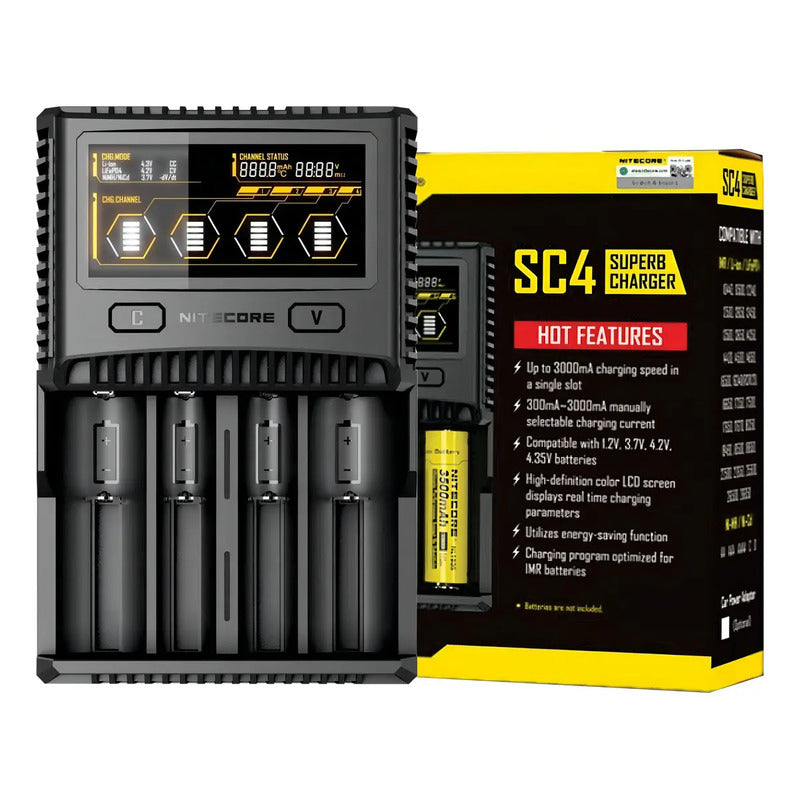 Carregador Inteligente Nitecore SC4 – 4 Baias e USB
