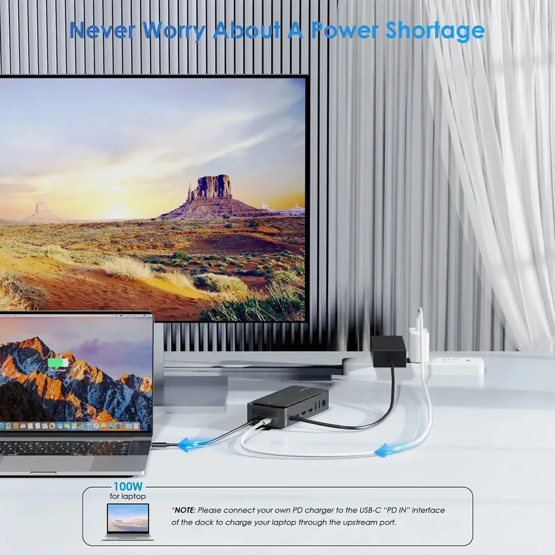Dock Station Wavlink WL-UMD23M 13 em 1 com SSD M.2 e Triplo Monitor 4K