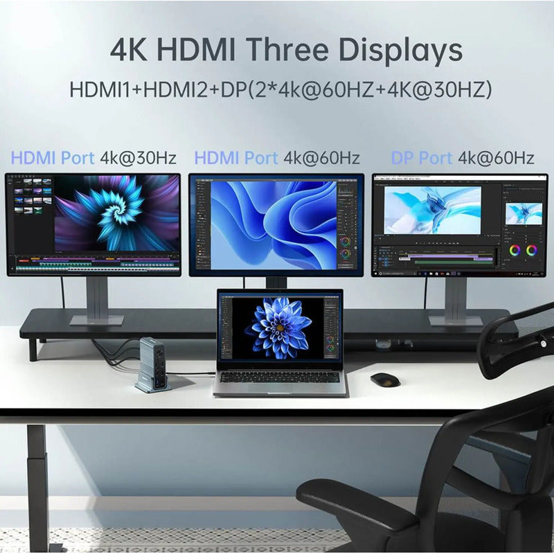 Dock Station ACASIS DS7A15 15 em 1 – até 4 Monitores e PD 100 W