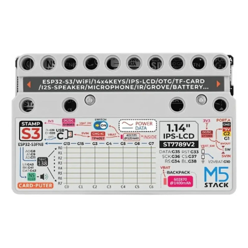 M5Stack Cardputer K132 com StampS3 ESP32-S3 e Teclado