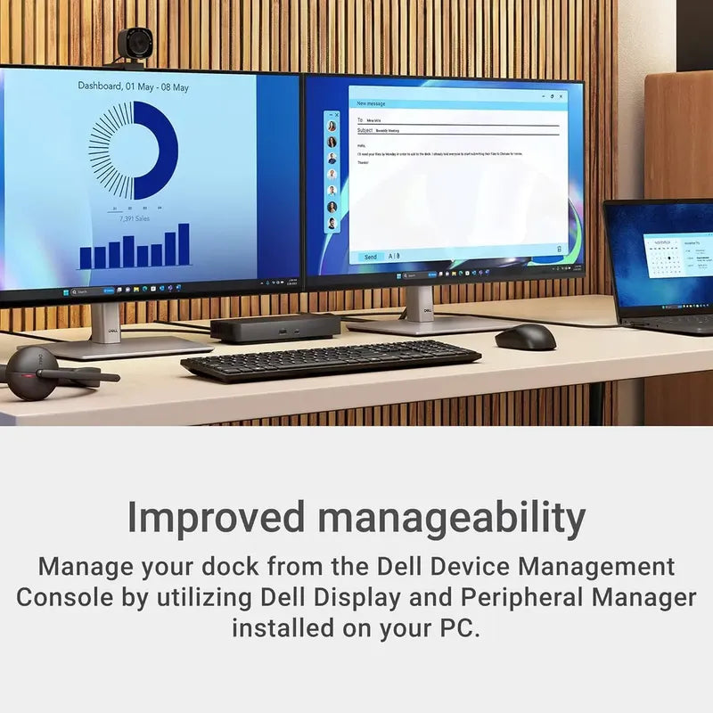 Dell Pro Dock WD25 com Fonte 130 W – até 4 Monitores e Rede 2,5 GbE