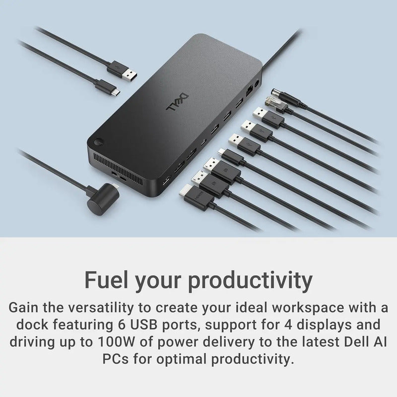 Dell Pro Dock WD25 com Fonte 130 W – até 4 Monitores e Rede 2,5 GbE