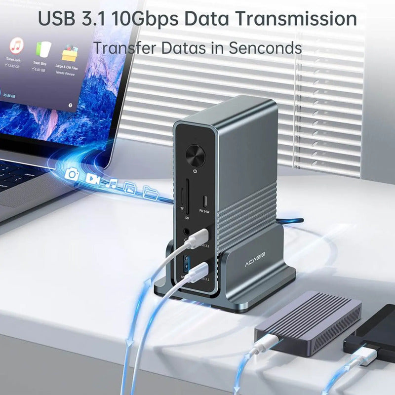 Dock Station ACASIS DS7A15 15 em 1 – até 4 Monitores e PD 100 W