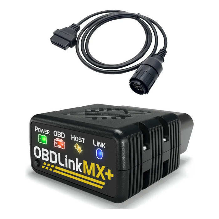 Scanner OBD2 Bluetooth OBDLink MX+ com cabo de 16 pinos para motos BMW