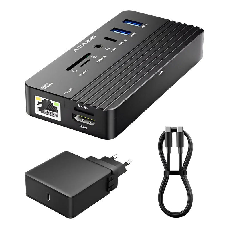 Dock Station ACASIS 10 em 1 com Case SSD M.2, HDMI 4K e PD 100 W